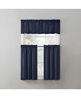 No. 918 Martine Microfiber Semi-Sheer Rod Pocket Kitchen Curtain Valance and Tiers Set