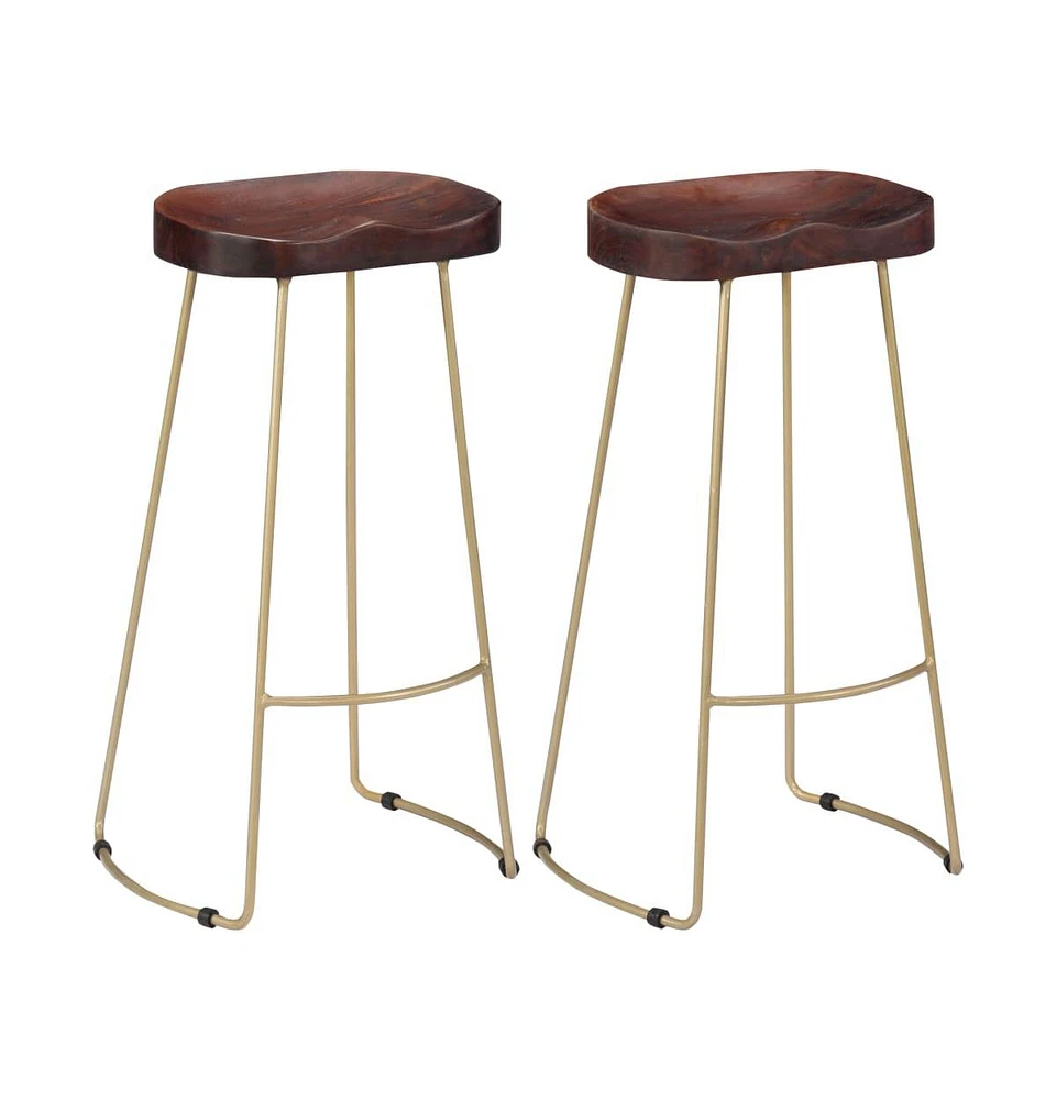 vidaXL Gavin Bar Stools 2 pcs Solid Mango Wood