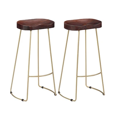 vidaXL Gavin Bar Stools 2 pcs Solid Mango Wood