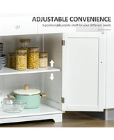 Simplie Fun White Sideboard Buffet with Adjustable Shelf and Drawers