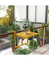 Streamdale Furniture Balcony Railing Table: Foldable, Height-Adjustable, Space-Saving