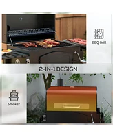 Portable Charcoal Grill with Thermometer and Wheels