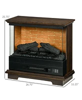 Streamdale Furniture 26" Electric Fireplace Stove with Remote Control, 12H Timer, Brown