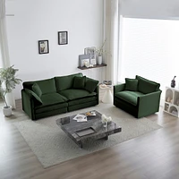 Streamdale Furniture 2-Piece Chenille Loveseat and Chair Set in Green