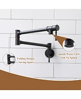 Casainc Traditional Wall Mount Swing Arm Folding Pot Filler Kitchen Faucet