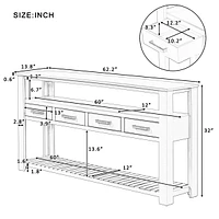 Streamdale Furniture Modern Console Table with Drawers and Shelves