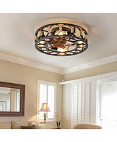 Streamdale Furniture Caged Ceiling Fan with Lights and Remote