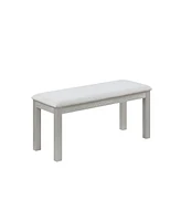 Streamdale Furniture Rectangular Dining Table w/ Bench for Small Spaces (Silver Grey)