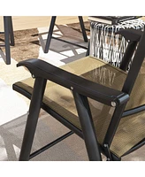 Streamdale Furniture Folding Patio Sling Chairs with Armrests