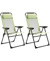 Streamdale Furniture Folding Patio Chairs with Adjustable Sling and Headrest