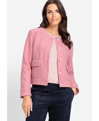 Olsen Women's Cropped Boiled Wool Blend Jacket