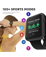 iTouch Air 4 Unisex Black Silicone Strap Smartwatch 46mm