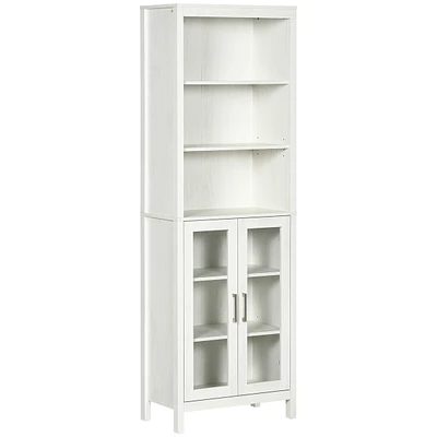 Streamdale Furniture 3-Shelf Tall Bathroom Storage Cabinet with Glass Door