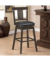 Skonyon 29 Inch 360 Degree Swivel Classic Wooden Counter Height Bar Stool