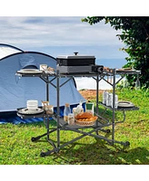Givimo Folding Portable Outdoor Cook Station with Heat-Resistant Aluminum Tabletop