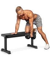 Flat Weight Bench 660 Lbs Heavy Duty Strength Training Bench-Black