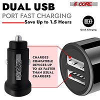 5 Core Usb Car Charger Cigarette Lighter Adapter Dual Usb Port Adapter 12/24 V Fast Charging