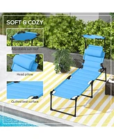 Adjustable Chaise Lounge with Sunshade for Outdoor Relaxation