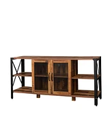 Simplie Fun Industrial Farmhouse Tv Stand for Living Room & Bedroom