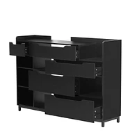 Simplie Fun Modern Shoe Storage Cabinet with Drawers and Shelves