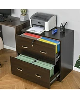 Streamdale Furniture 2-Drawer File Cabinet with Lock for Home Office