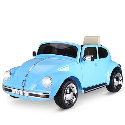 Streamdale Furniture Vw Beetle Electric Kids Ride-On Car with Remote, Music, and Lights