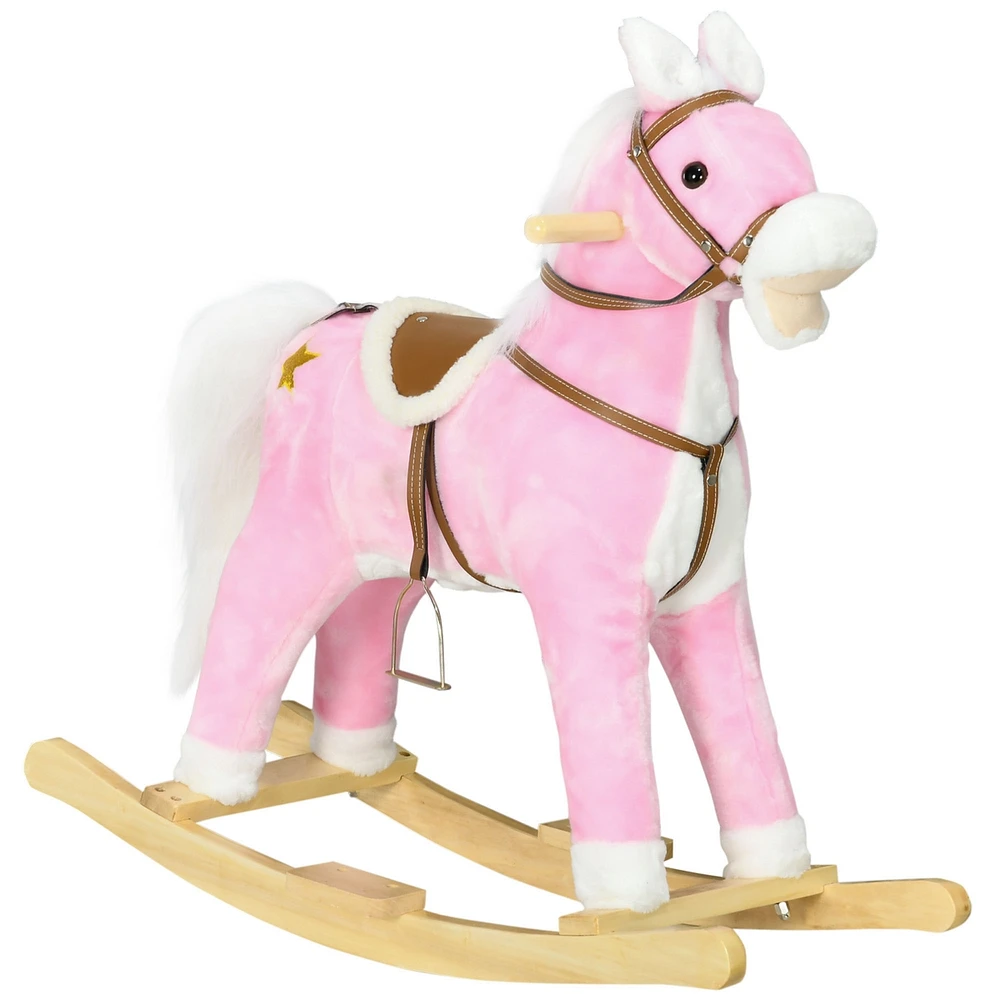 Streamdale Furniture Musical Rocking Horse with Saddle for Toddlers