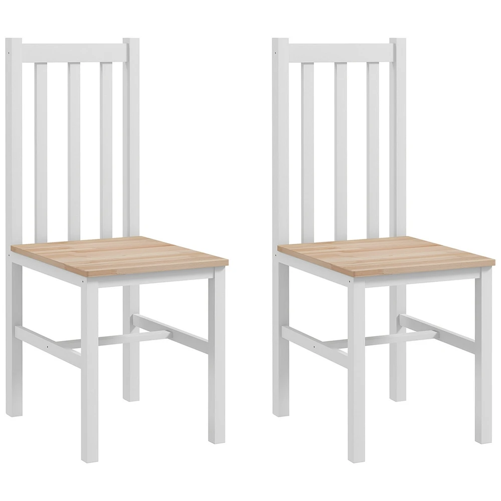 Streamdale Furniture Farmhouse Armless Dining Chairs, Set of with Slat Back