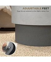 Streamdale Furniture Round Concrete Side Table with Adjustable Feet