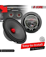 5 Core 8 Inch Mid-Range Bullet Pro Audio Car Speaker, Red Aluminium Bullet, 580W Max 8 Ohms