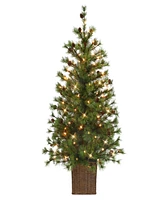 Puleo Pre-Lit Potted Artificial Tree 4ft.