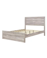 Streamdale Furniture Rustic White Platform Bed with Wooden Slats