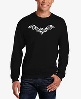 La Pop Art Men's Halloween Bat Word Crewneck Sweatshirt