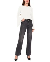 1.state Women's Crew Neck Wide Sleeve Blouse