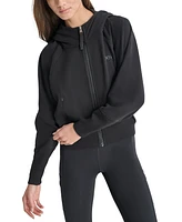 Dkny Women's Performance Zip-Front Logo Hoodie