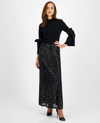 Anne Klein Women's Sequin Maxi Skirt