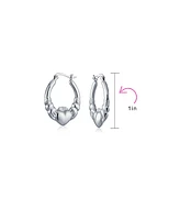 Bling Jewelry Bff Love Lightweight Heart Celtic Irish Friendship Claddagh Hoop Earrings Sterling Silver 1 Inch Diameter