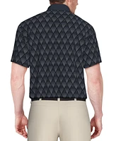 Pga Tour Men's Short Sleeve Ombre Jacquard Performance Polo Shirt