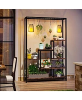 Tribesigns 5-Tier Tall Indoor Plant Stand, 70.9 inches Large Metal Plant Shelf with 6PC S Hanging Hooks, Multi