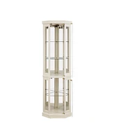 Streamdale Furniture Lighted Corner Curio Cabinet for Display and Storage