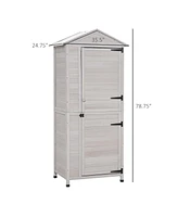 Streamdale Furniture 4-Tier Wooden Storage Shed (36" x 25" x 79")