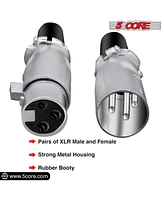 5 Core Xlr Connector Male Female to 1/4 Audio Jack 3 Pin Secure Microphone Plug with Locking Ends - Xlr 10 Pair