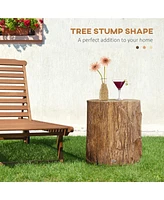 Streamdale Furniture Concrete Tree Stump Stool with Wood Grain Finish