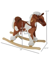 Streamdale Furniture Plush Rocking Horse with Music for Toddlers