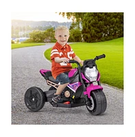 Vebreda Kids Ride-on Motorcycle 6V Battery Powered Motorbike with Detachable Training Wheels-Pink