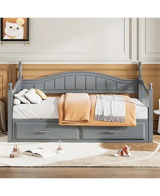 Simplie Fun Twin Daybed with Trundle, Storage & Extension, Grey (Arrives 9.12)