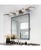 Modern Minimalist Led Vanity Light with Frosted Glass Shades