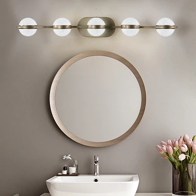 Streamdale Furniture Modern Minimalist Led Vanity Light with Frosted Glass Shades