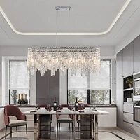 Simplie Fun Elegant Oval Crystal Chandelier for Modern Homes