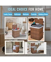 Pe Rattan Laundry Hamper with Removable Bags